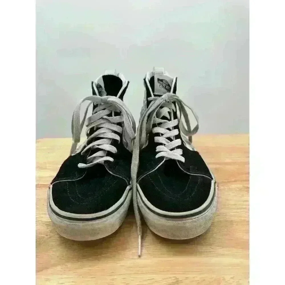 Vans High Top Lace-Up Sneakers - Purple & White Floral‎ Checkered - W 9.5 M 8